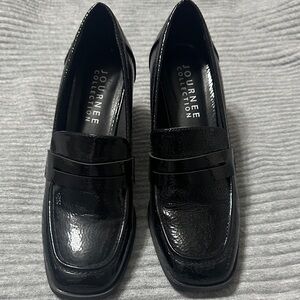 Journee Collection Black Patent Loafers